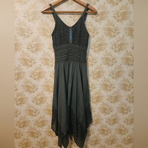 Celti Couture Boho dark green dress, size small